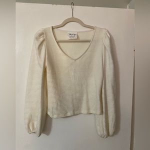 sadie & sage cream ribbed long sleeve
